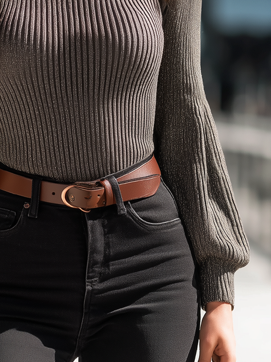 Canuck™| Vintage High-neck Lantern-sleeve Knitted Sweater