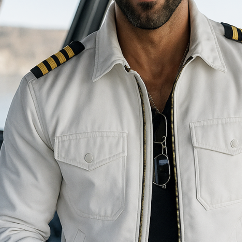 Canuck™| Vintage Casual Cotton Captain Style Zip-Up Jacket