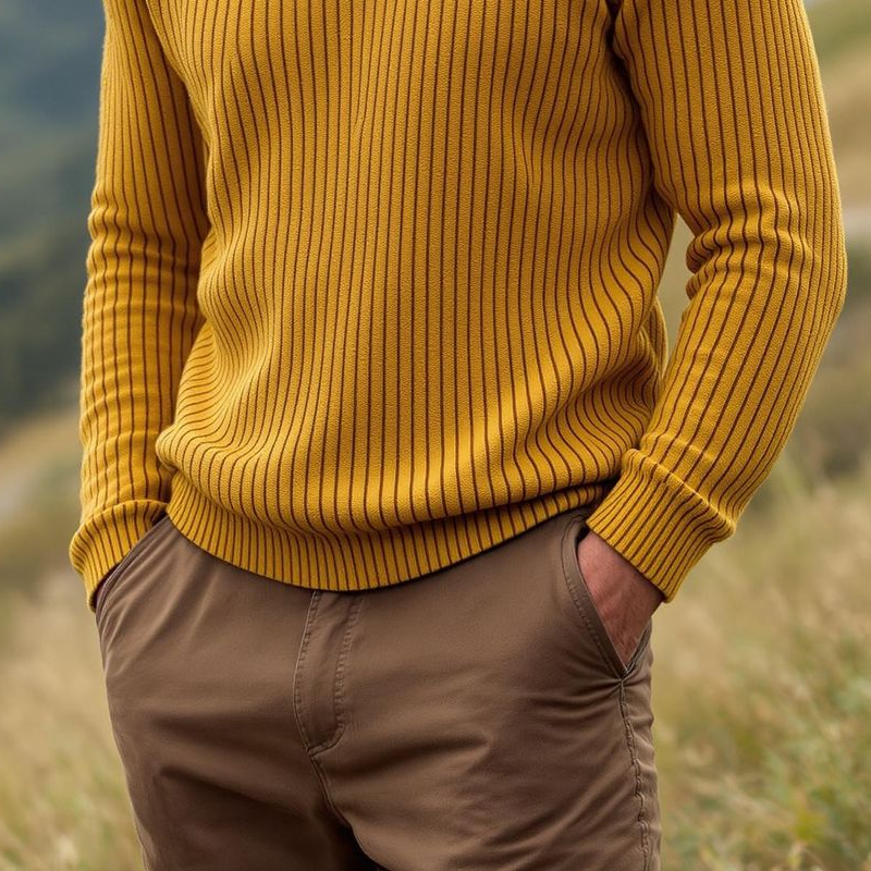 Canuck™| Solid Color Round Neck Long Sleeve Sweater