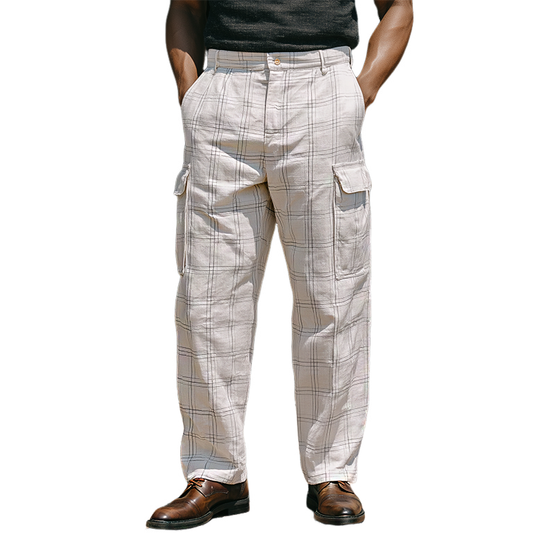 Canuck™| Retro Casual Plaid Print Pocket Pants