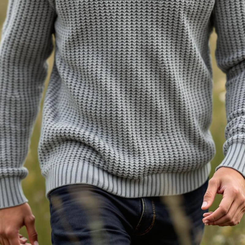 Canuck™| Solid Color Round Neck Long Sleeve Sweater