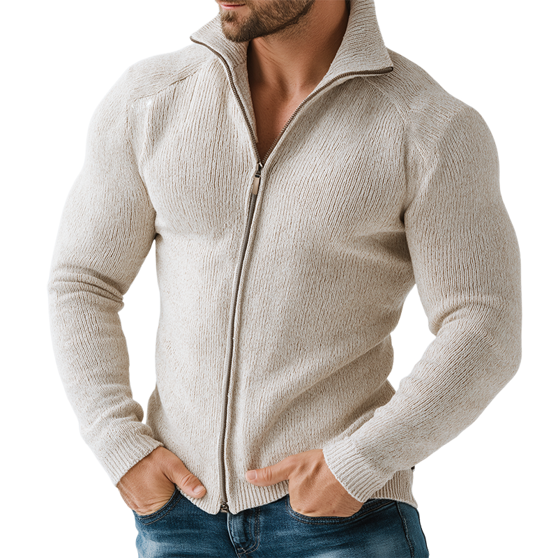 Canuck™| Retro Casual Knitted Zipper Lapel Sweater Cardigan