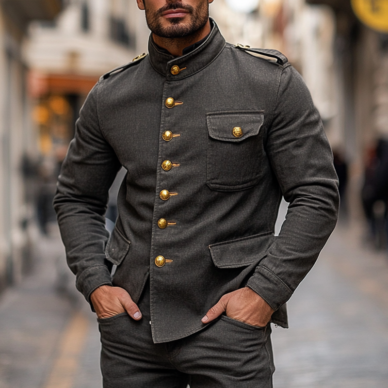 Canuck™| Stand Collar Single-breasted Blend Jacket