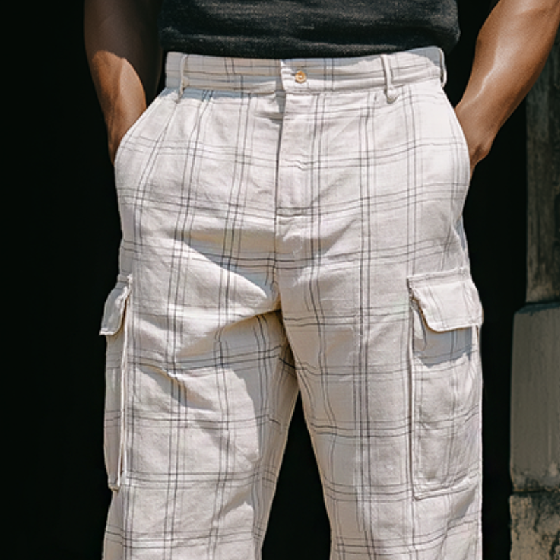 Canuck™| Retro Casual Plaid Print Pocket Pants