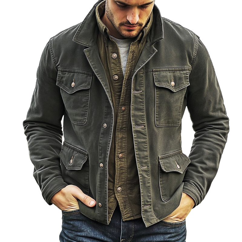 Canuck™| Vintage Faded Button-Down Denim Jacket