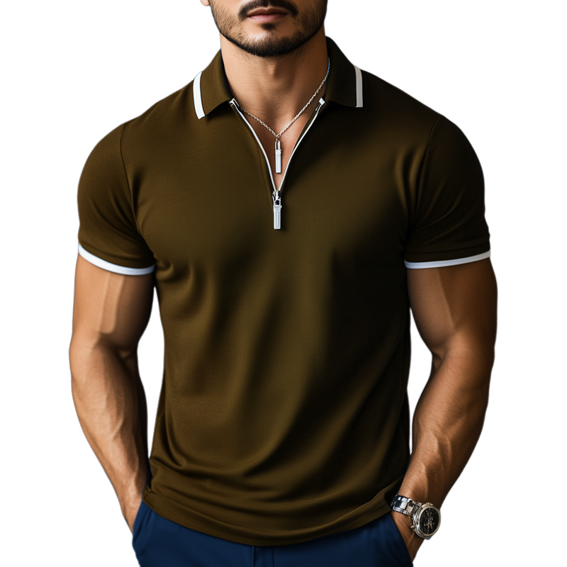 Canuck™| Summer Business Cotton Zipper Polo Shirt