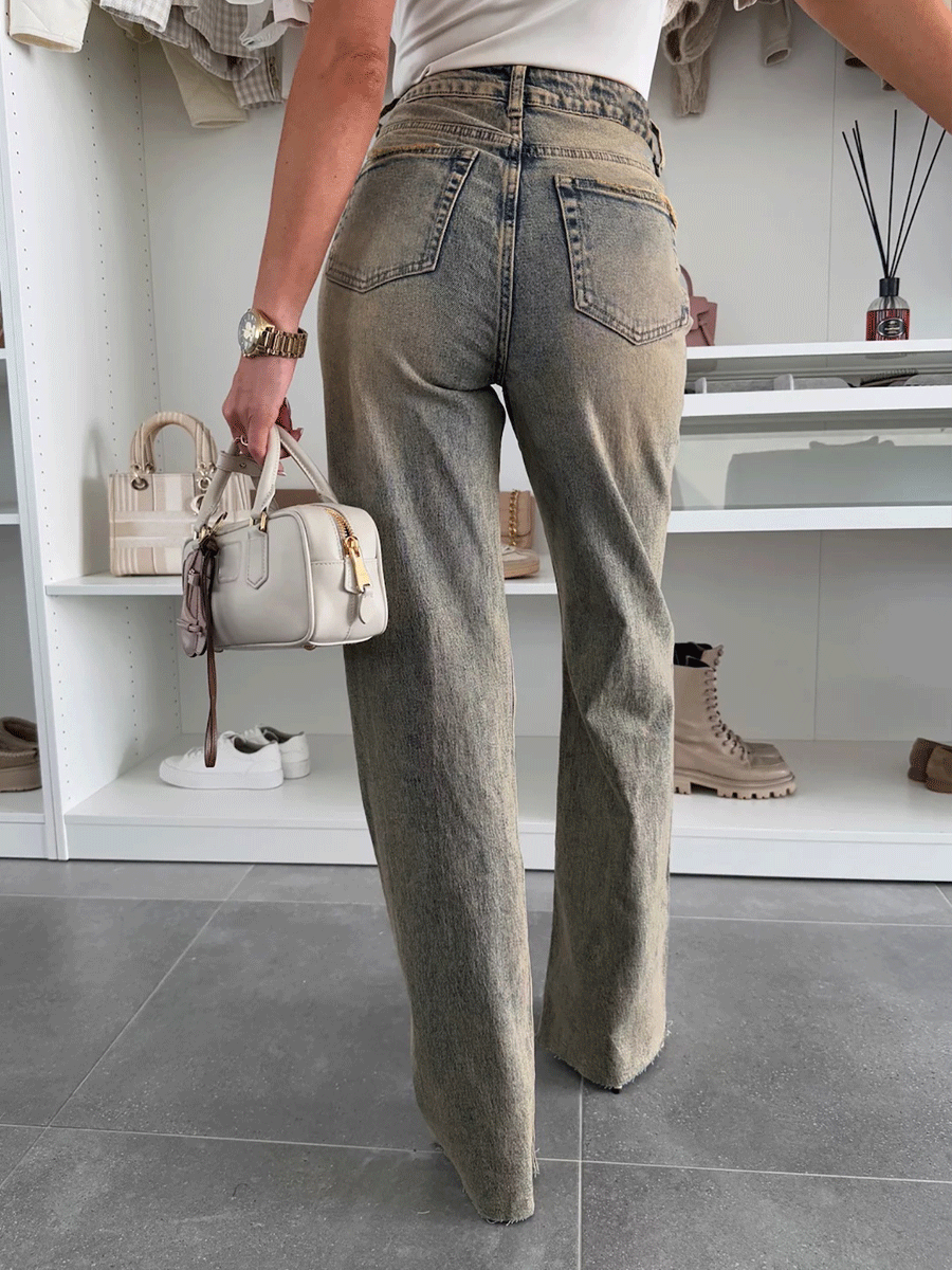 Canuck™| Casual Washed Slim Stretch Straight Wide-Leg Jeans