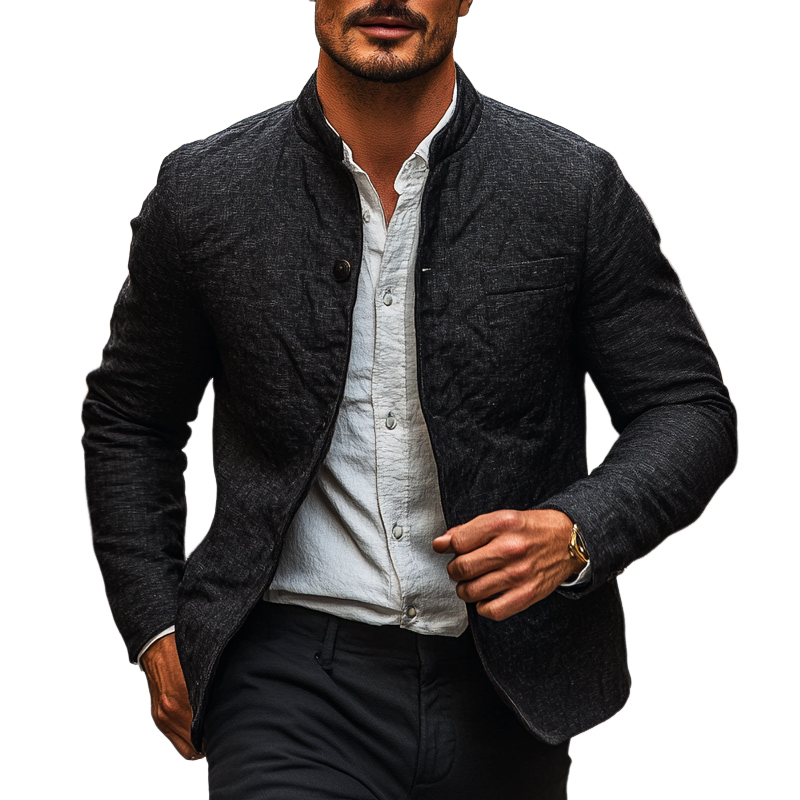 Canuck™| Blended Stand Collar Single-breasted Jacket