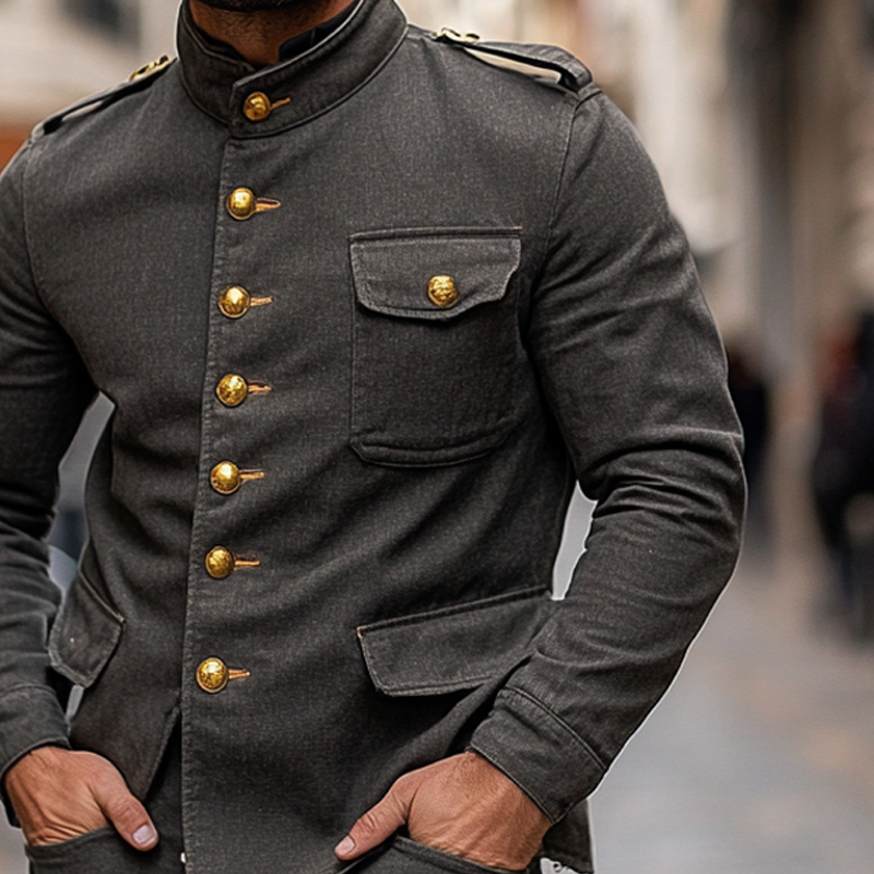 Canuck™| Stand Collar Single-breasted Blend Jacket