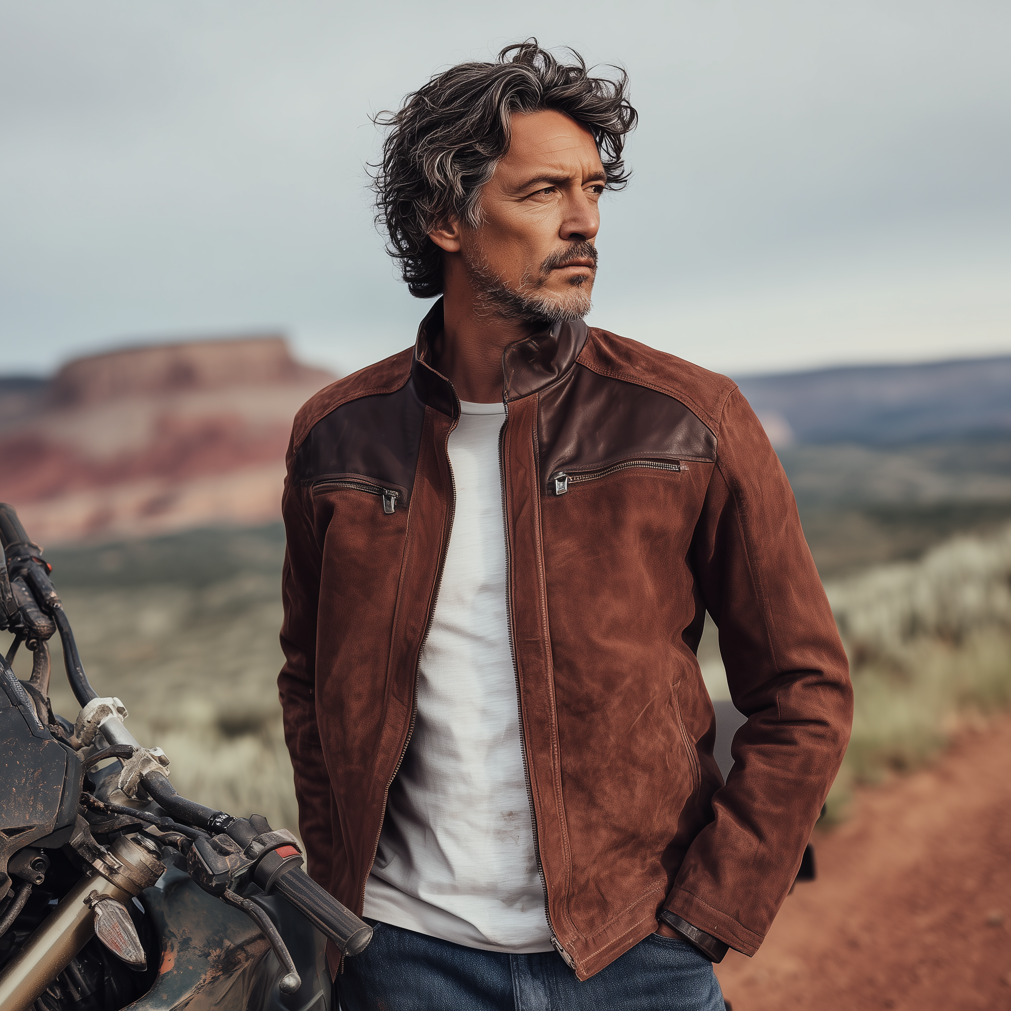 Canuck™| Classic Western Retro Tough Style PU Leather Stand Collar Zipper Suede Jacket