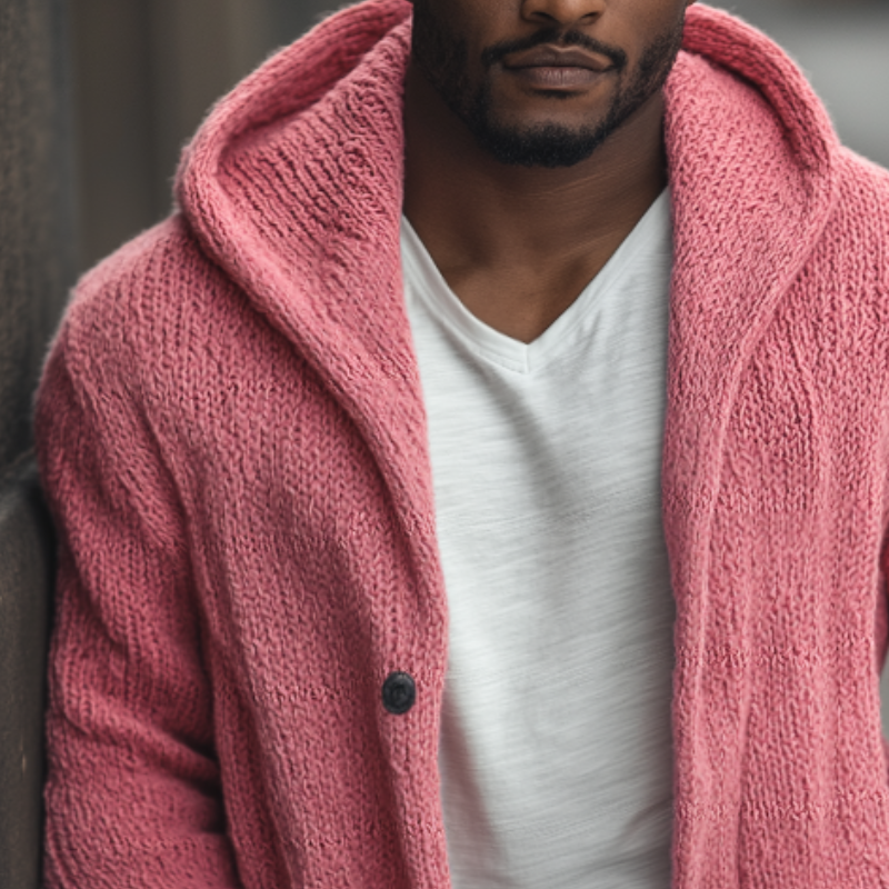 Canuck™| Retro Casual Solid Color Knitted Hooded Button Cardigan