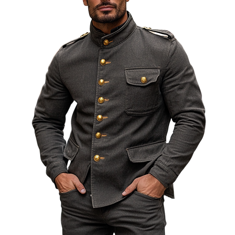 Canuck™| Stand Collar Single-breasted Blend Jacket