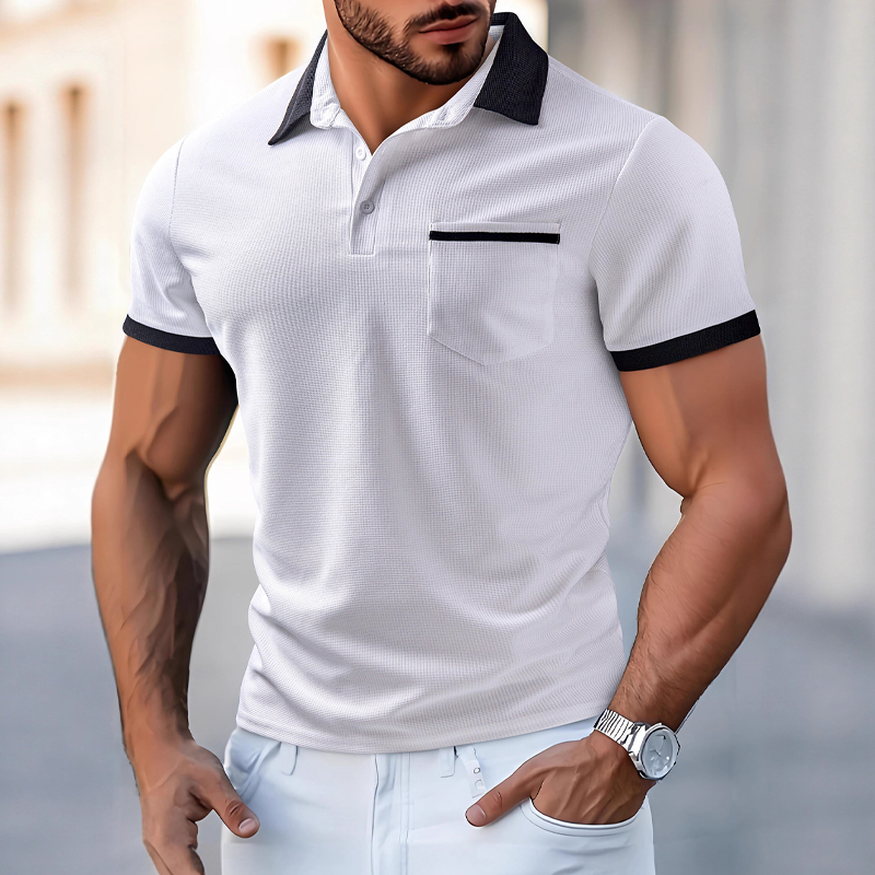 Canuck™| Colorblock Waffle Short Sleeve Polo Shirt