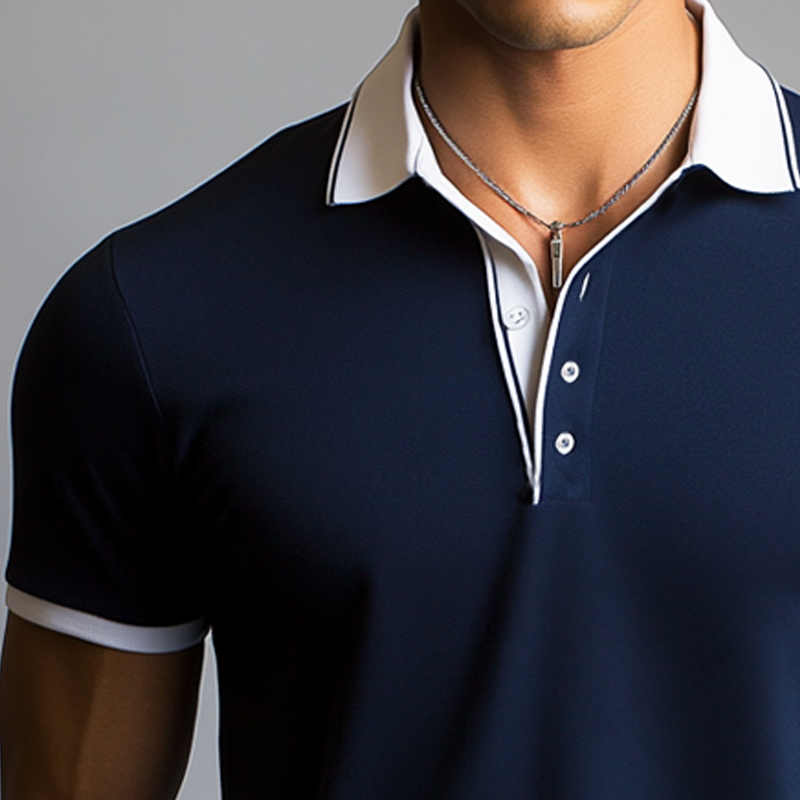 Canuck™| Business Colorblock Cotton Short-sleeved POLO Shirt