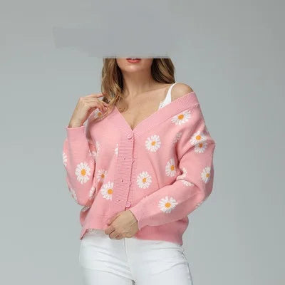 Canuck™| Lily Cozy Daisy Knit Cardigan – Soft, Warm & Effortlessly Charming