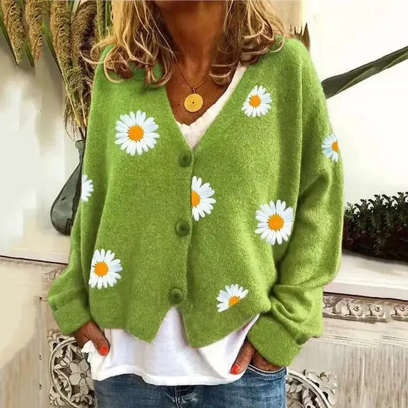 Canuck™| Lily Cozy Daisy Knit Cardigan – Soft, Warm & Effortlessly Charming