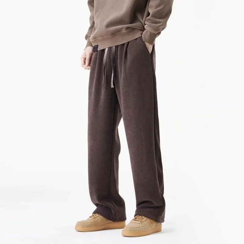 Canuck™| Winter Fleece-Lined Pants with Drawstring Waist and Straight Leg