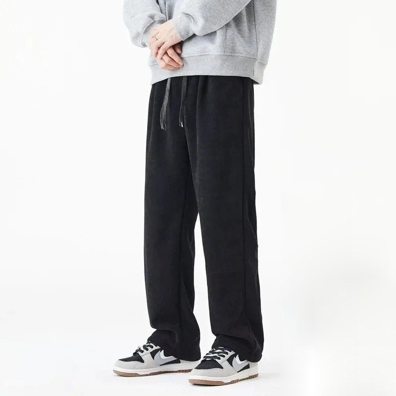 Canuck™| Winter Fleece-Lined Pants with Drawstring Waist and Straight Leg