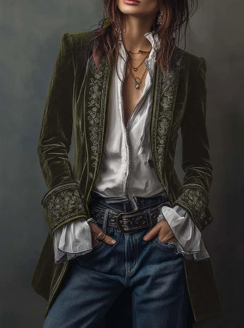 Canuck™| Velvet Royal Emblem Coat