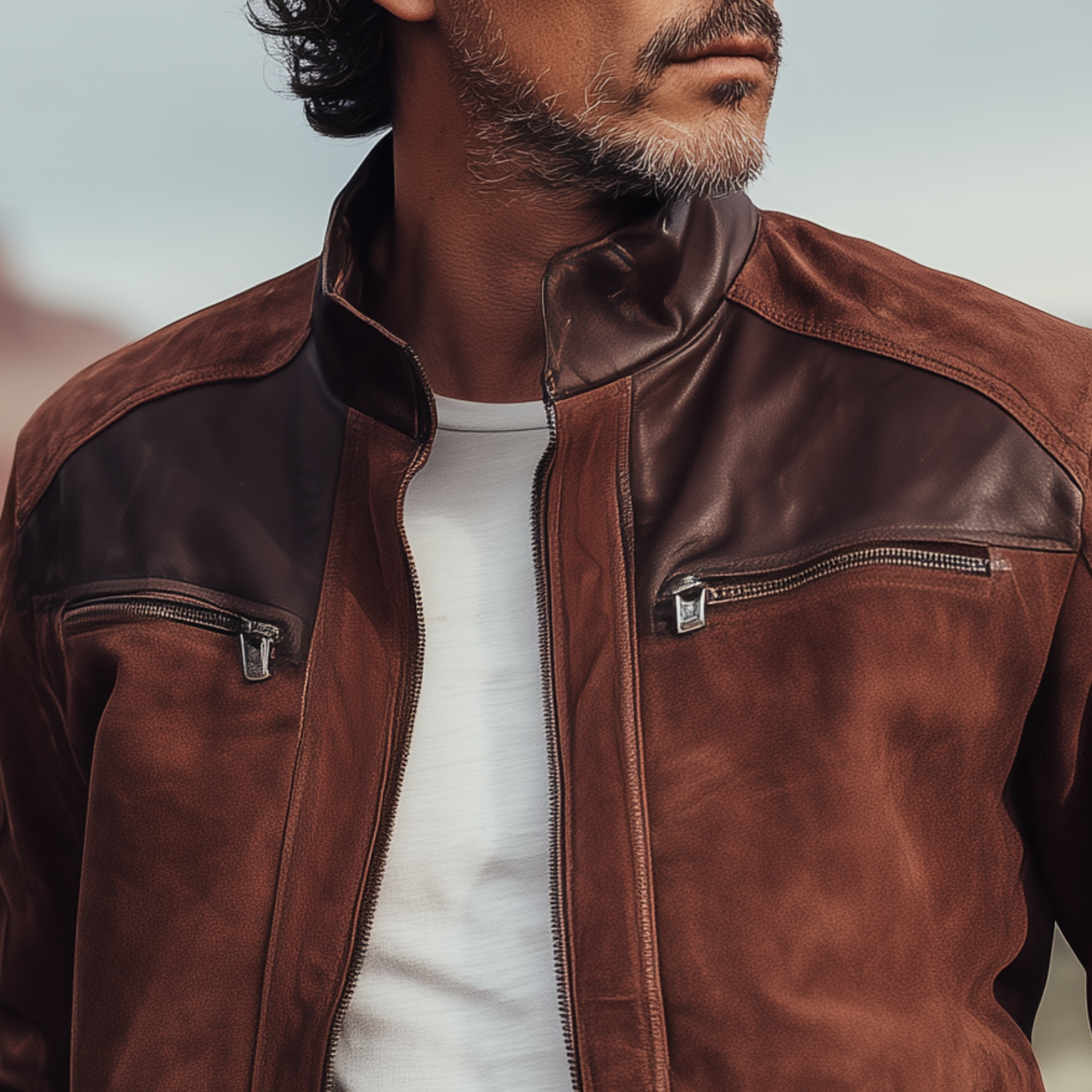 Canuck™| Classic Western Retro Tough Style PU Leather Stand Collar Zipper Suede Jacket