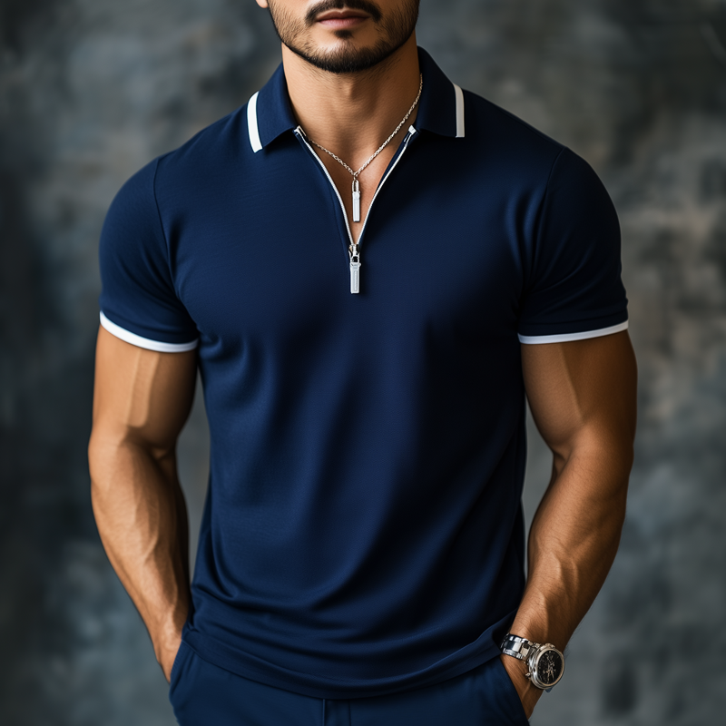 Canuck™| Summer Business Cotton Zipper Polo Shirt