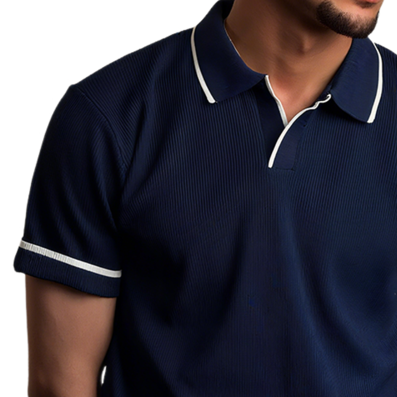 Canuck™| Retro Casual Street Striped Colorblock Short Sleeve Polo Shirt