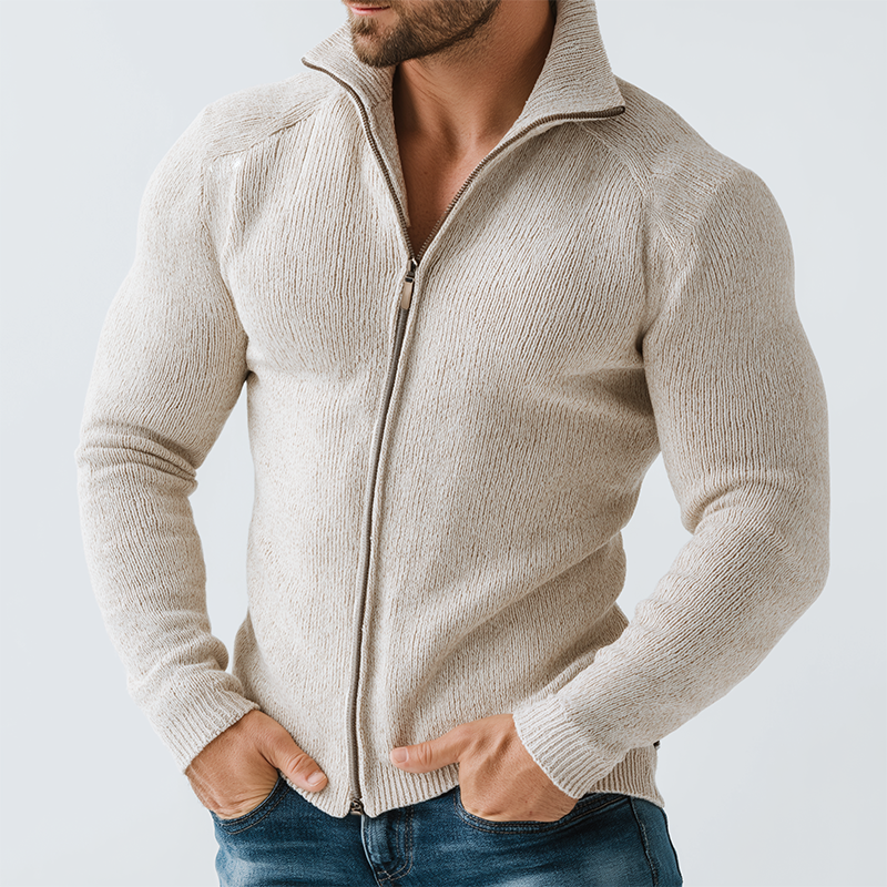 Canuck™| Retro Casual Knitted Zipper Lapel Sweater Cardigan