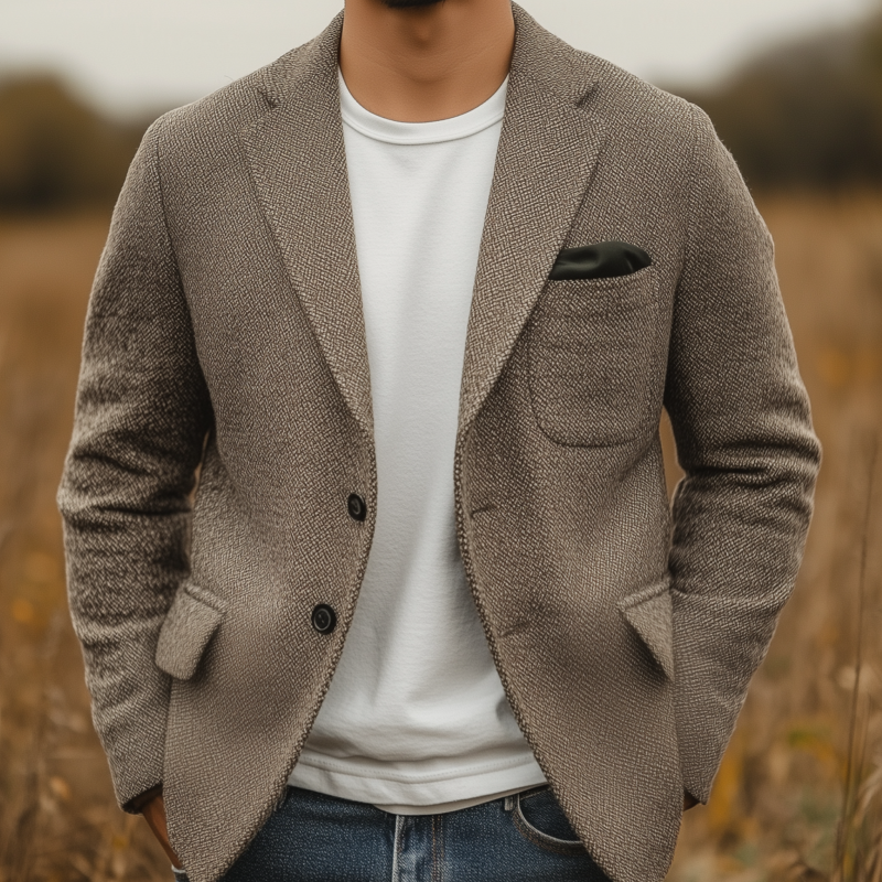 Canuck™| Vintage Tweed Notch Lapel Single-breasted Slim-fit Blazer