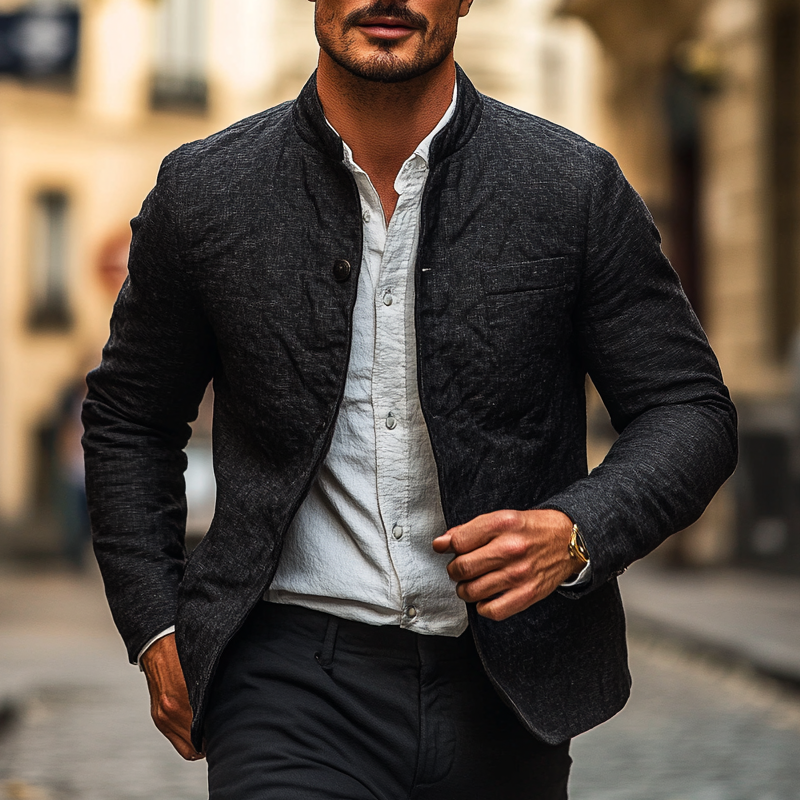 Canuck™| Blended Stand Collar Single-breasted Jacket