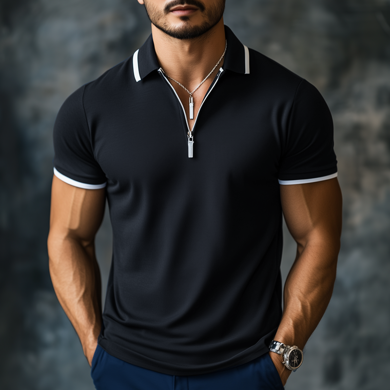 Canuck™| Summer Business Cotton Zipper Polo Shirt