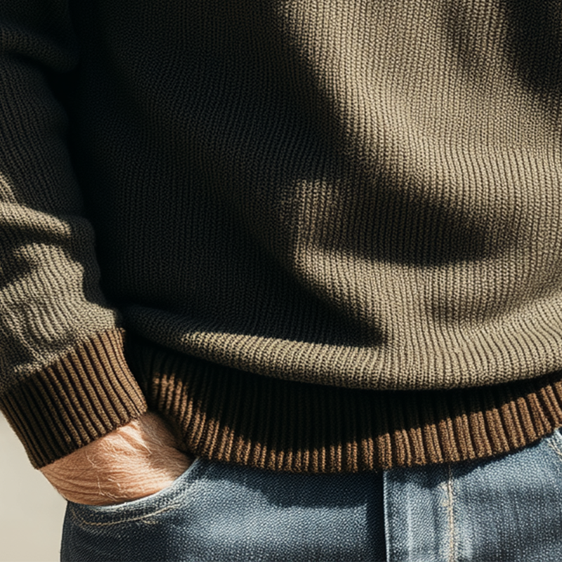 Canuck™| Autumn And Winter Simple Knitted Henley Collar Warm Sweater