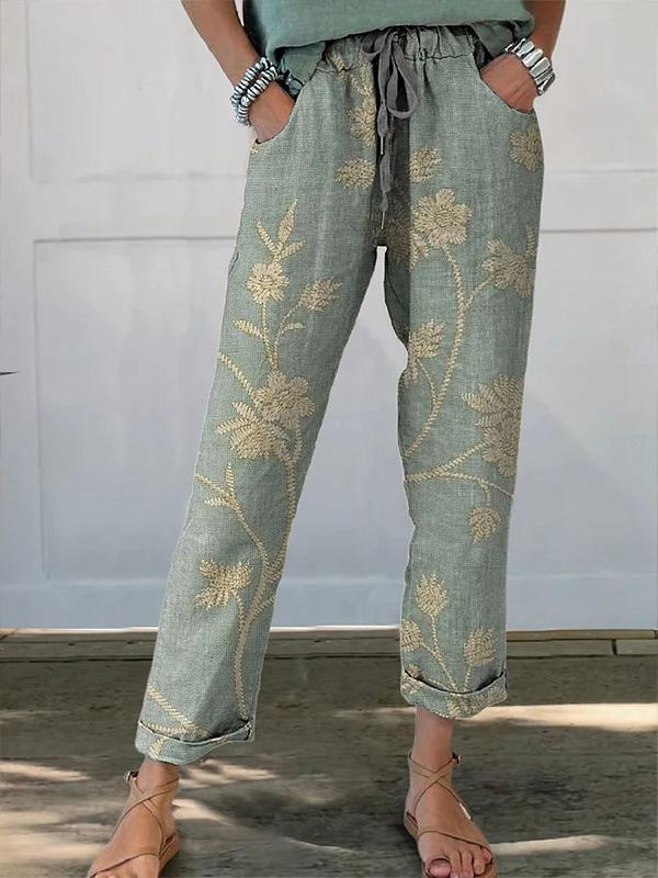Canuck™| Cotton and Linen All-match Printed Casual Pants