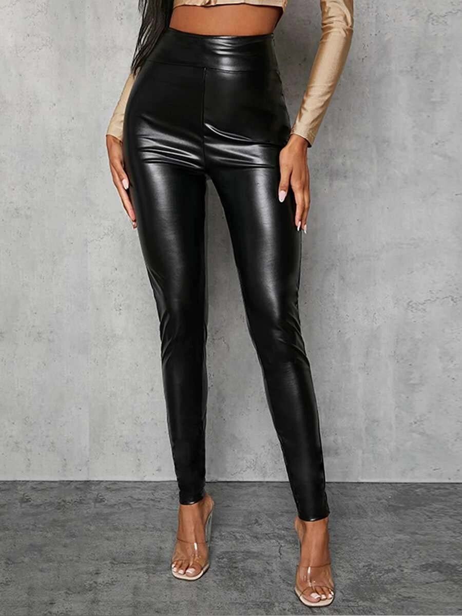 Canuck™| High Waist High Elastic Leather Pants
