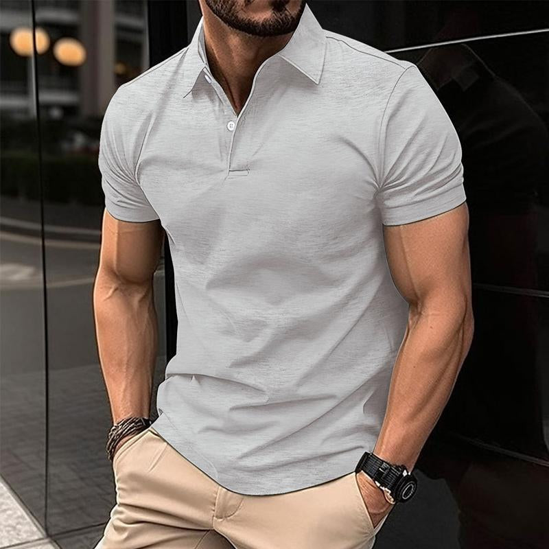 Canuck™| Casual Solid Color Short Sleeved Polo Shirt
