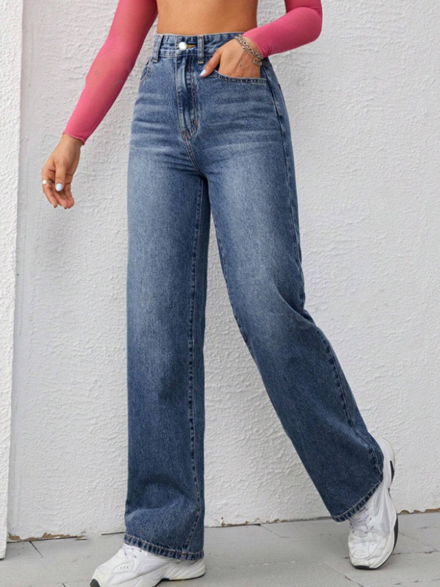 Canuck™| Loose High Waist Straight Skinny Wide Leg Jeans