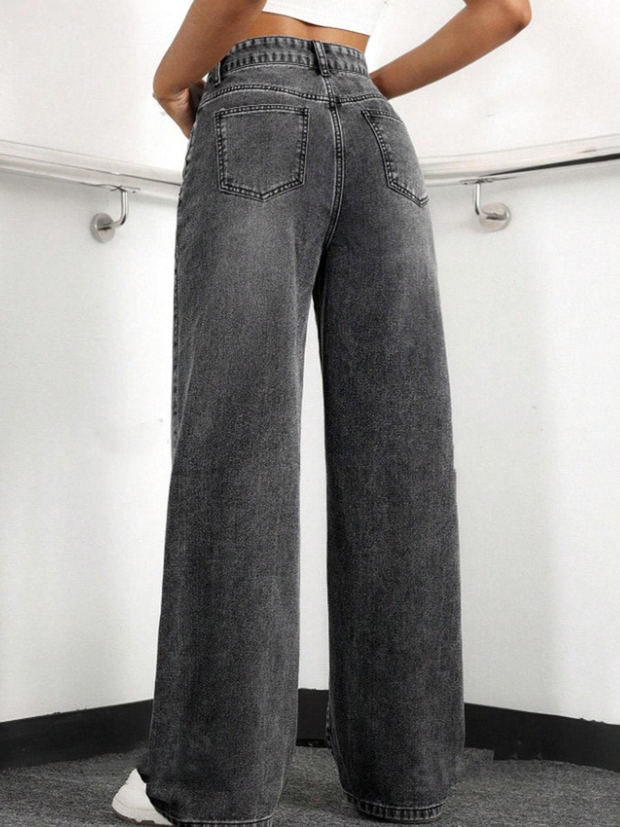 Canuck™| Loose High Waist Straight Skinny Wide Leg Jeans