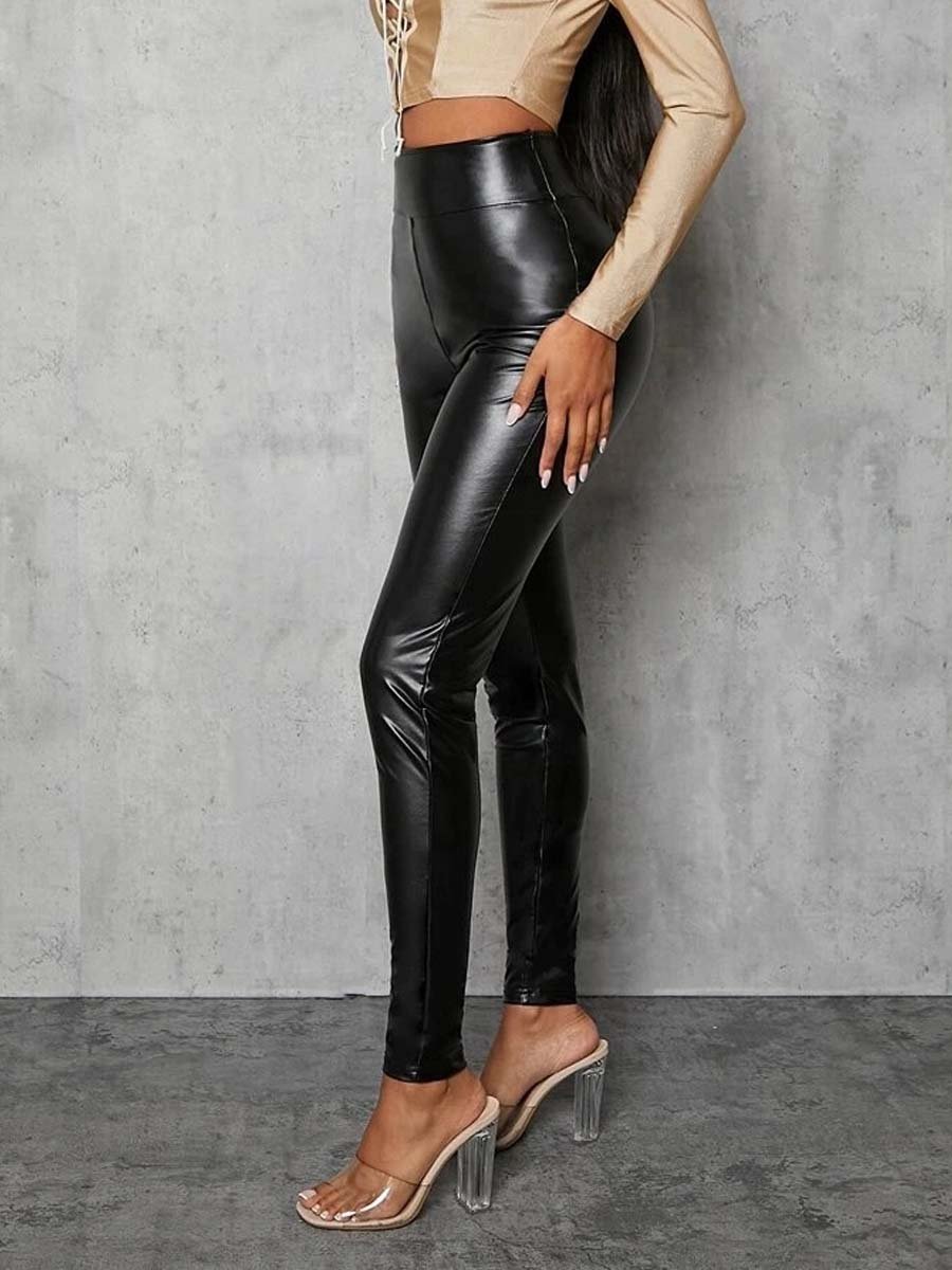 Canuck™| High Waist High Elastic Leather Pants