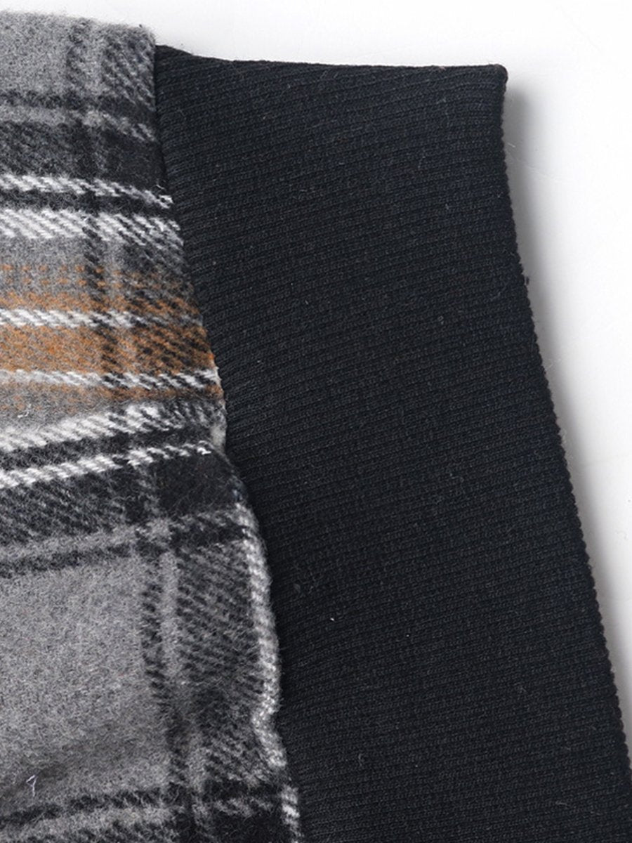 Canuck™| Vintage Lace Trim Plaid Patchwork Sweatshirt