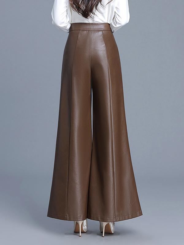 Canuck™| Stylish High-waisted PU Leather Flare Pants