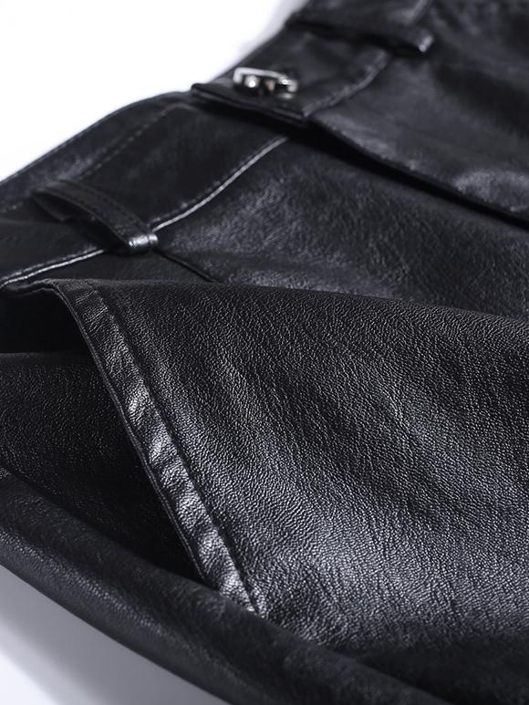 Canuck™| Chic High-waisted Wide-leg PU leather Cropped Pants