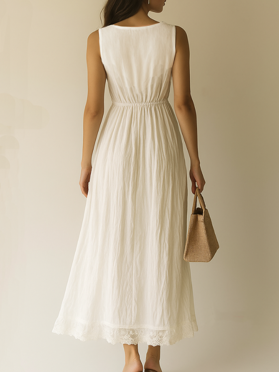 Canuck™| Bohemian Embroidered Sleeveless Chiffon Maxi Dress