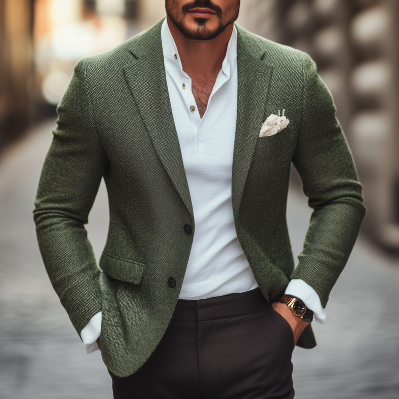 Canuck™| Vintage Elegant Tweed Notch Lapel Single-breasted Slim-fit Blazer