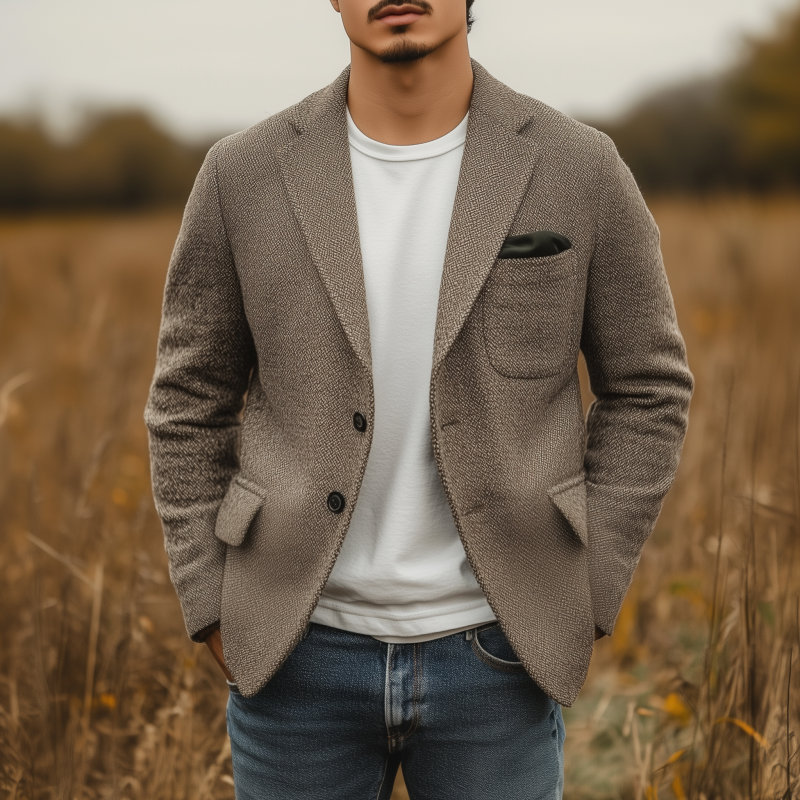 Canuck™| Vintage Tweed Notch Lapel Single-breasted Slim-fit Blazer