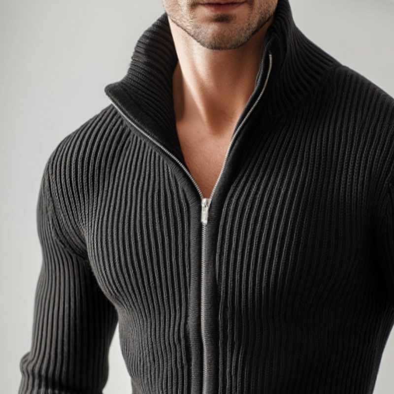 Canuck™| Retro Casual Solid Color Knitted Zipper Sweater Cardigan