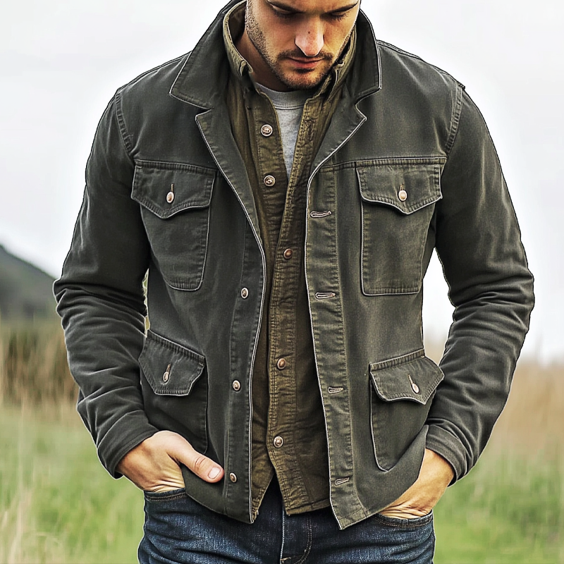 Canuck™| Vintage Faded Button-Down Denim Jacket