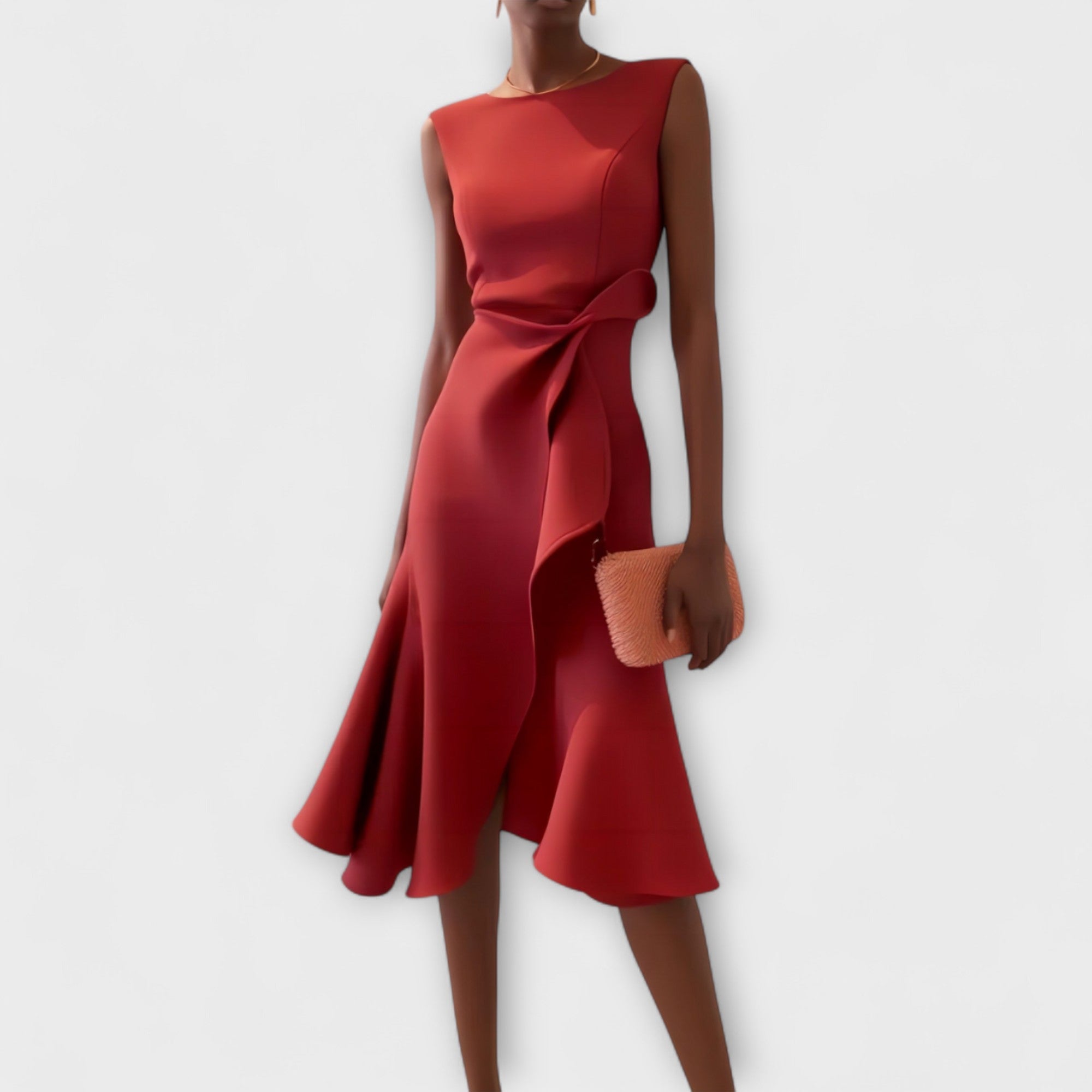 Canuck™|Draped Asymmetrical Midi Dress