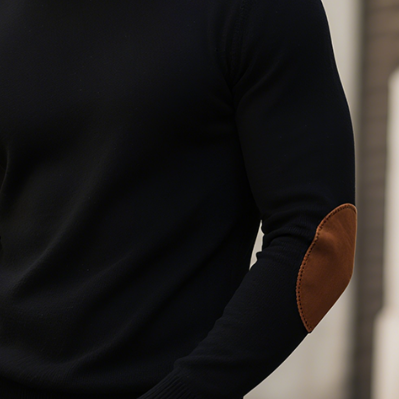 Canuck™| Retro Casual Solid Color Stitching Round Neck Sweater