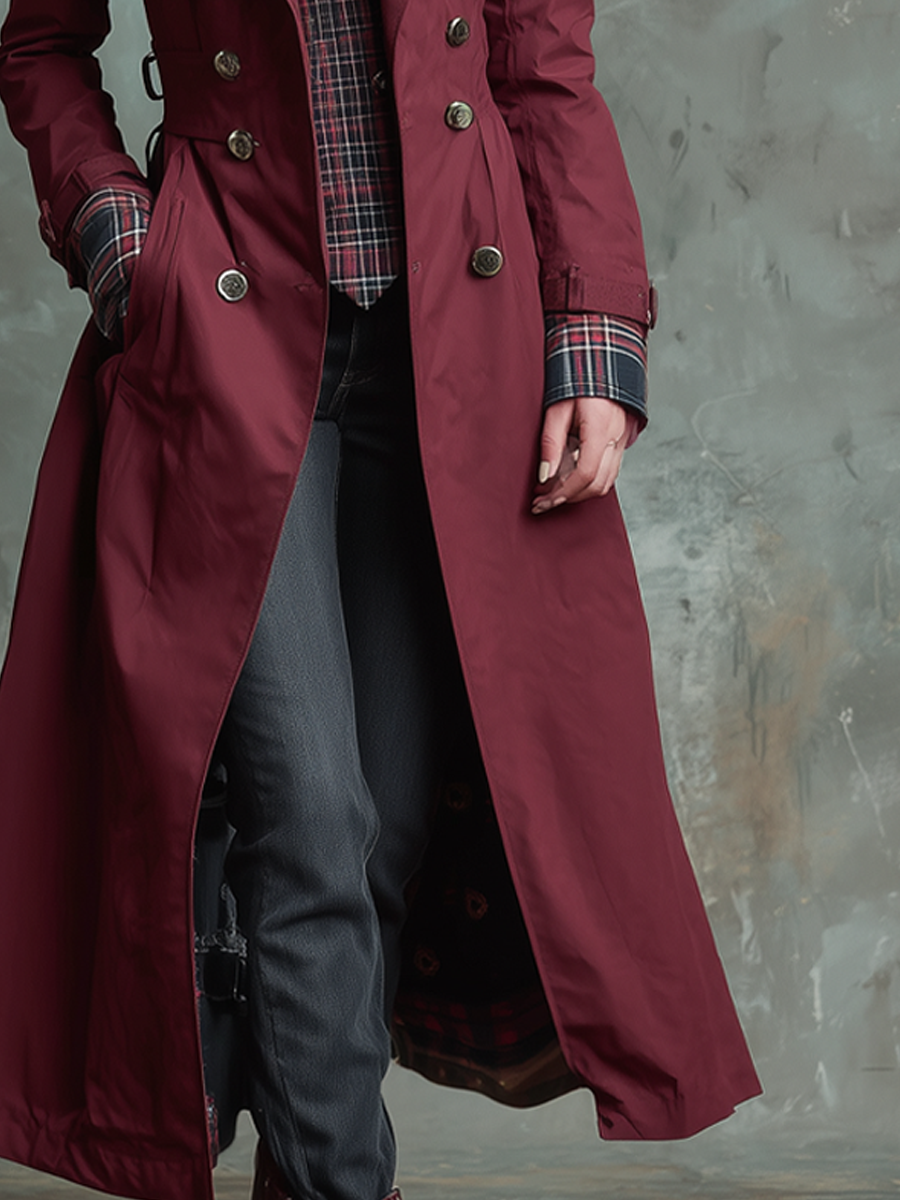 Canuck™| Retro Long-sleeved Pockets Trench Coat