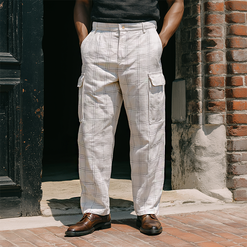 Canuck™| Retro Casual Plaid Print Pocket Pants
