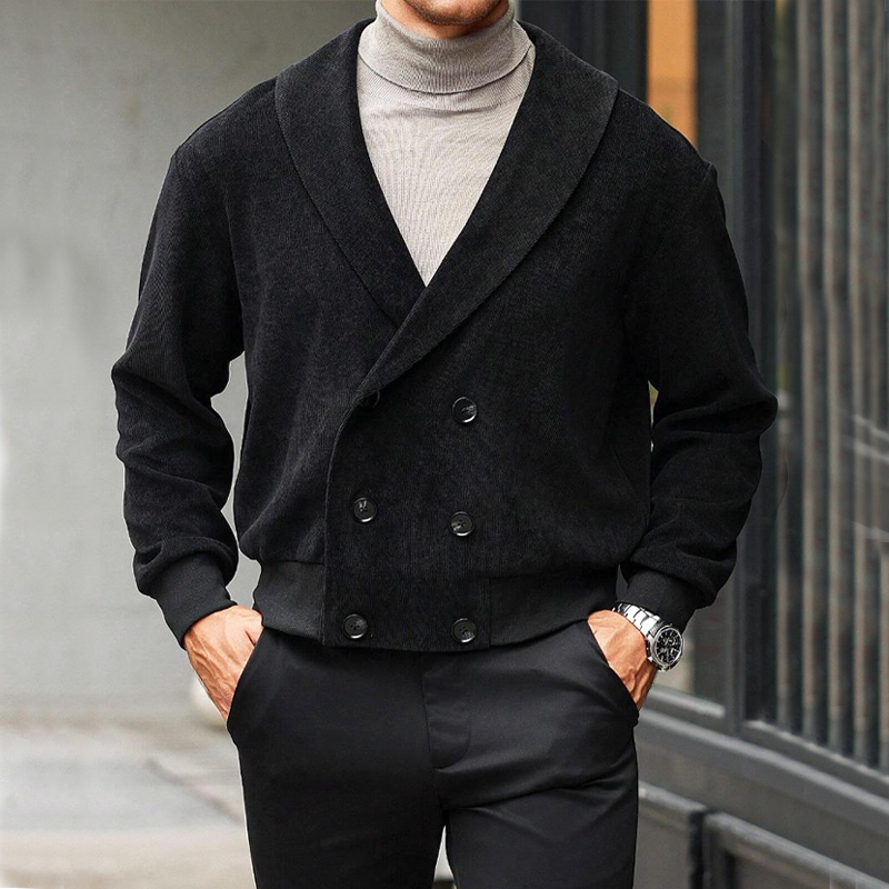 Canuck™| Vintage Lapel Corduroy Double-breasted Short Jacket